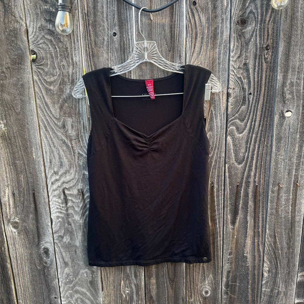 Olsen Europe Black V Neck Sleeveless Viscose Tank Top Blouse Size Medium
